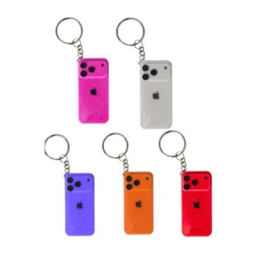 Imagem de Chaveiros Decorativos Mini iPhone 17  Acessório Criativo e Moderno - -