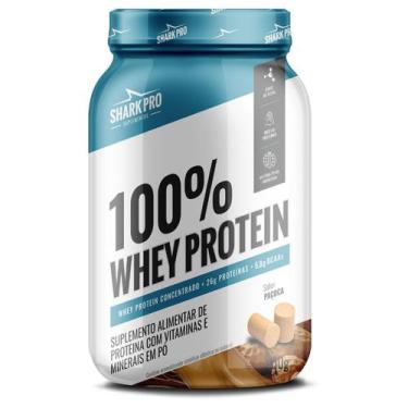 Imagem de 100% Whey Protein - 900g Paçoca - Shark Pro - Shark Pro Suplemento