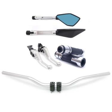 Imagem de Kit Manete Manopla Guidão Retrovisor Cbtwister Gravado Laser - NoBrand