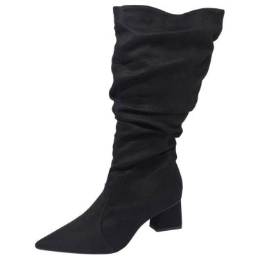 Imagem de Bota Feminina Salto Bloco Baixo Bico Fino Confortavel Cacci