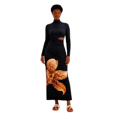 Imagem de Vestido Farm Rio Gola Recorte Orquídea Onça-Feminino