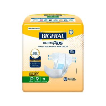 Imagem de Fralda Geriátrica Bigfral Derma Plus - Tamanho P - 9 Unidades, 9, P
