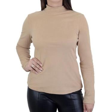 Imagem de Blusa Feminina Facinelli By Mooncity Fleece Bege Kaqui 67035, G, Bege