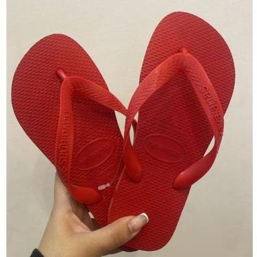 Imagem de Chinelo Top - Tiras Grossas Uniseex - Havaianas, Vermelho, 33/34