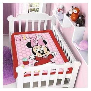 Imagem de Cobertor Infantil Minnie Patins Raschel Plus Jolitex Vermelho.