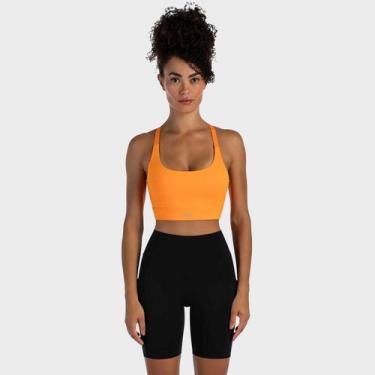 Imagem de Top Olympikus Corre Médio Impacto Feminino Laranja, PP