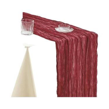 Imagem de Corredor de Mesa de Gaze Boho (10 Peças, 40x270cm) - Decoração Românti