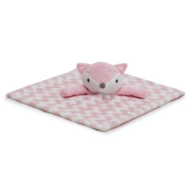 Imagem de Naninha Infantil Zig Zag Pelúcia 3D Microfibra Raposinha Rosa - Loani