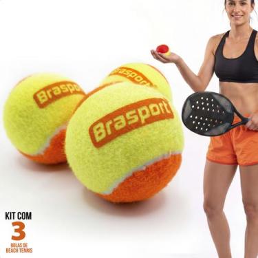 Imagem de Kit 3 Bolas 6cm Beach Tennis Tênis Praia Areia Quadra Jogo Treino Laze