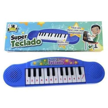Imagem de Super Teclado Musical Azul Menino - POP Brinquedos