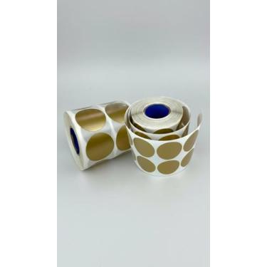 Imagem de Etiqueta Adesiva Redonda Dourada Fosca 25mm - 500 unidades - Congratul