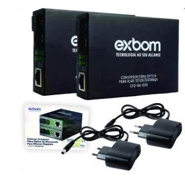 Imagem de Par Conversor Mídia Fibra Óptica A+b Gigabit 1000 Mbps Rj45