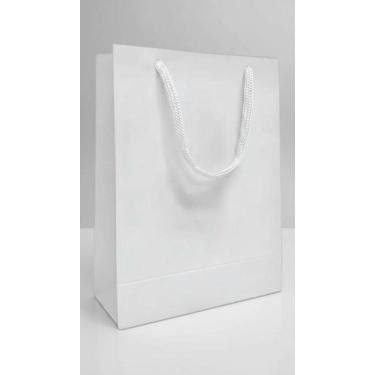 Imagem de Sacola Papel Branca 18x24x10cm - Kit 50un - Congratulations Store