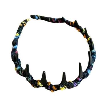 Imagem de Pente De Cabelo Feminino Marrom De Resina Com Dentes Ondulados E Desig