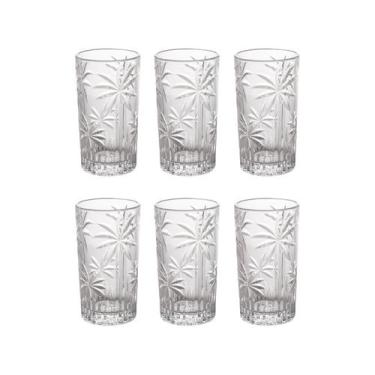 Imagem de Jogo de 6 Copos Altos Palm Tree em Vidro 360ml - Wolff