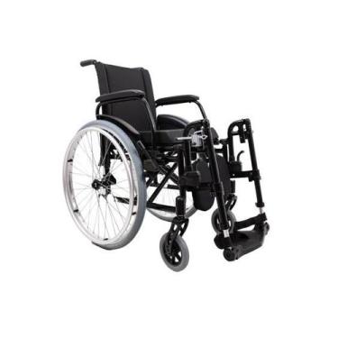 Imagem de Cadeira de Rodas K2 Alumínio Pés Eleváveis Ortobras, 44cm, Preto