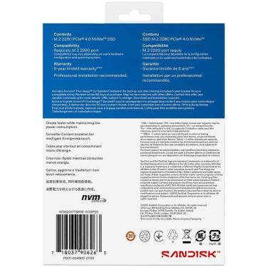 Imagem de SSD Sandisk M.2 2TB Nvme WD Blue SN5100 Pcie 4.0 Leitura Interno Gamer para Computador e Notebook Western Digital
