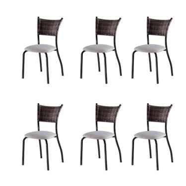Imagem de Conjunto com 6 Cadeiras Espanha V Bege 89 cm