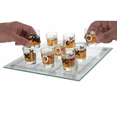 Imagem de Kit De Copos De Vidro E Tabuleiro Grande Jogo Da Velha