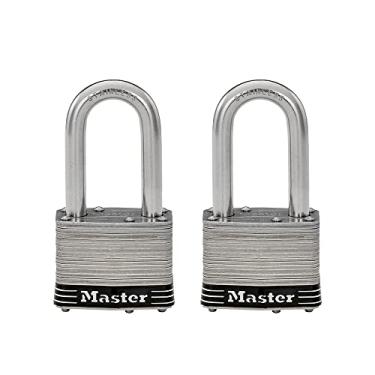 Imagem de Master Lock 1SSTLF Cadeado externo de aço inoxidável com chave, pacote com 2 chaves iguais