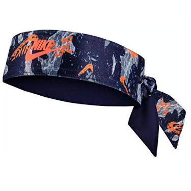 Imagem de Nike Gravata de cabeça estampada Dri-FIT para jovens (azul-marinho da meia-noite/carmesim hyp)