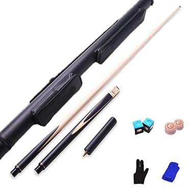 Imagem de LIUHD Bastões de bilhar, ferramenta de bilhar para sinuca de entretenimento de sinuca de 3/4 com acessórios de extensão de 15 cm, bastão de bilhar de madeira, fácil de armazenar jogos em ambientes internos ao ar livre, em barrelo, 11 mm