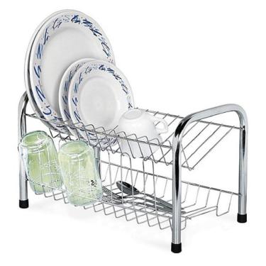 Imagem de Escorredor Secador de Pratos Duplo com Porta Copos