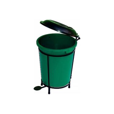 Imagem de Lixeira Plástica em Suporte de Ferro com Pedal 15 Litros