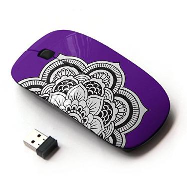Imagem de Graphic4You Mandala Flower (roxo) Mouse sem fio ergonômico com nano receptor