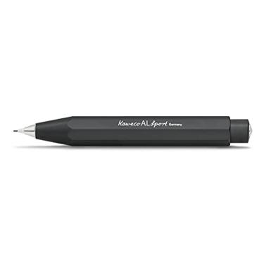 Imagem de Kaweco Lápis mecânico AL Sport 0,7 mm HB I 12 g lápis de chumbo feito de alumínio de I Silk Gloss lapiseira mecânica 10,5 cm - preto I recarregável lápis preto