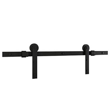 Imagem de National Hardware N700-001 Kit de construção de duas peças para porta de celeiro deslizante interior, 183 cm, preto fosco