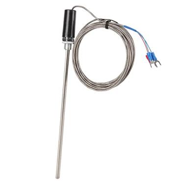 Imagem de Sensor de temperatura, resistente ao calor de aço inoxidável responsivo M12 Sonda Termopar Plugue de 200 mm para máquinas (4 m)