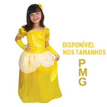 Imagem de Fantasia Infantil Vestido Princesa Bela e a Fera c/ Luva pmg