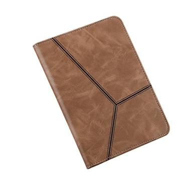 Imagem de ZiEuooo Capa protetora de couro para cartão de mão com clipe durável para Samsung Tablet Galaxy A6 A 10.1 A7 LITE A 8.0 A8 S2 S6 Lite S7 FE Plus S8 (S8 Plus X800 X806, marrom)