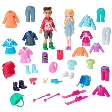 Imagem de Boneca Mattel Polly Pocket Kit Grande Moda Inverno - 5cm