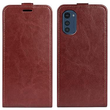 Imagem de HONGYAN Capa de telefone Para Motorola Moto E32 4G R64 TEXTURA Única capa de couro de couro vertical Capa protetora