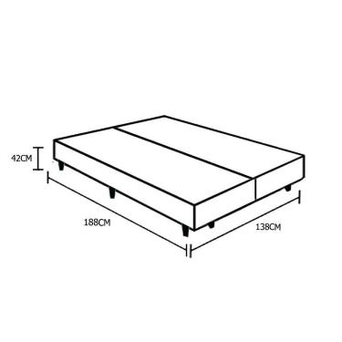 Imagem de Base Box Casal Bipartido Sintético Cinza - 42X138X188