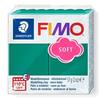Imagem de STAEDTLER Massa de Modelar Profissional FIMO Soft 57g (1 Unidade) Verde Esmeralda - 8020-56 - Argila Polímera Para Biscuit que Endurece no Forno – Ideal para Artesanato, Miniaturas e Bijuterias