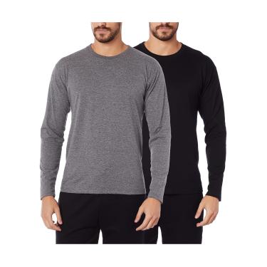 Imagem de Kit 2 Camisetas Básica, basicamente., masculino, Preto/Mescla Escuro, M