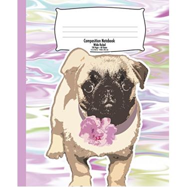 Imagem de Pug Dog Composition Notebook for Kids: Back to School, Colorful Marble - Wide Ruled 7.5 x 9.25 In - 120 Pages