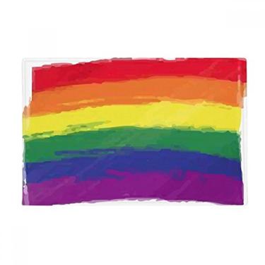 Imagem de DIYthinker Tapete de chão antiderrapante Rainbow Gay Lésbica Pintura Gay Tapete de porta de banheiro Tapete