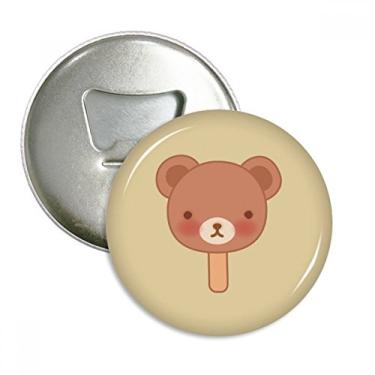 Imagem de Desenho animado urso sorvete, picolé, abridor de garrafas, ímã de geladeira, emblema multifuncional