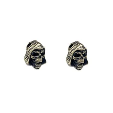 Imagem de 2 peças pingente de latão com contas de paracorda, feito à mão, cordão de guarda-chuva, pingente de personalidade EDC para ambientes externos, pulseira DIY, miçangas espaçadoras (bronze)