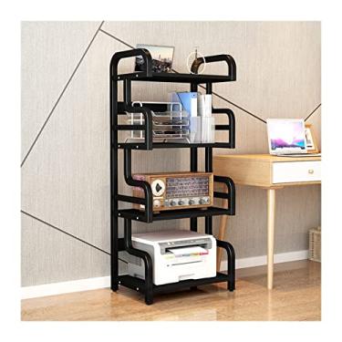 Imagem de KIZQYN Suporte de impressora para casa rack de impressora prateleira de chão mesa copiadora de escritório rack de armazenamento multicamadas tipo agulha impressora de mesa (cor: G-4 camada)