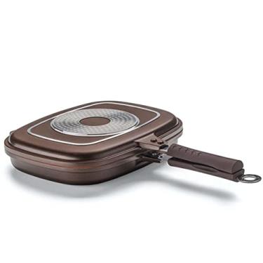 Imagem de MTA - Gril Duplo Antiaderente de 3,4 Litros, Cor Marrom, Linha Belga.