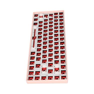 Imagem de Kit de teclado mecânico de 84 teclas, kit de teclado Hotswap com fio 84 teclas tipo C, luz RGB 5V DC 3.0 5.0 para iOS (rosa)