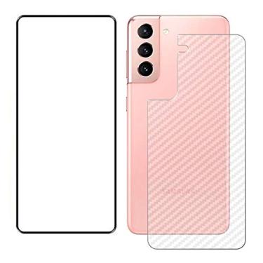 Imagem de Película 5D Nano Flexível Cerâmica + Película Traseira Fibra Carbono Galaxy S21+ S21 S21 Ultra (Galaxy S21+)