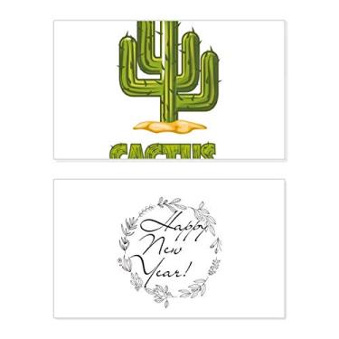 Imagem de Suculentas de cacto, planta verde, festival, ano novo, cartão de felicitações, mensagem de abençoar presente