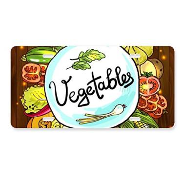 Imagem de DIYthinker Vegetables Corn Redish Placa de licença de repolho chinês Decoração de aço inoxidável