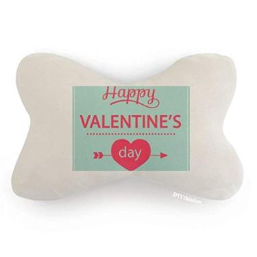 Imagem de DIYthinker Almofada para apoio de cabeça com decoração de pescoço e coração verde Happy Valentine's Day
